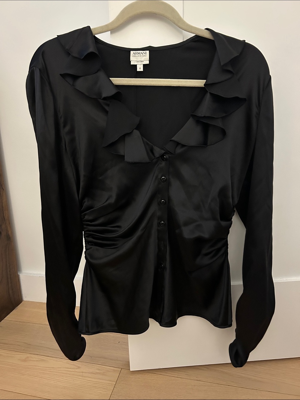 Armani Collezioni Silk Black Blouse